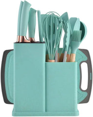 19 Pcs Silicone Cooking Kitchen Utensils Set Dark Green