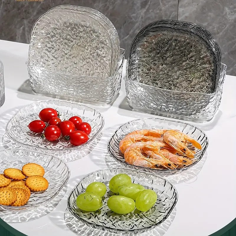 Acrylic 8 pcs Snack Plate Set-White