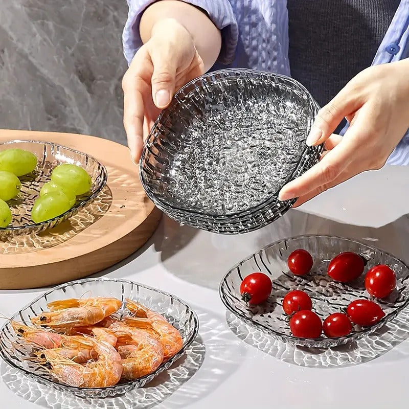 Acrylic 8 pcs Snack Plate Set-Black