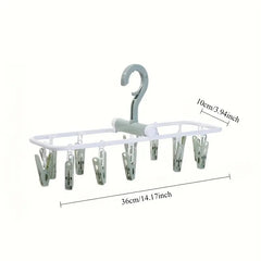 Cloth Drying Hanger With 12 Clips