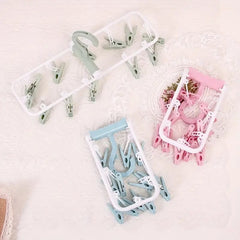 Cloth Drying Hanger With 12 Clips