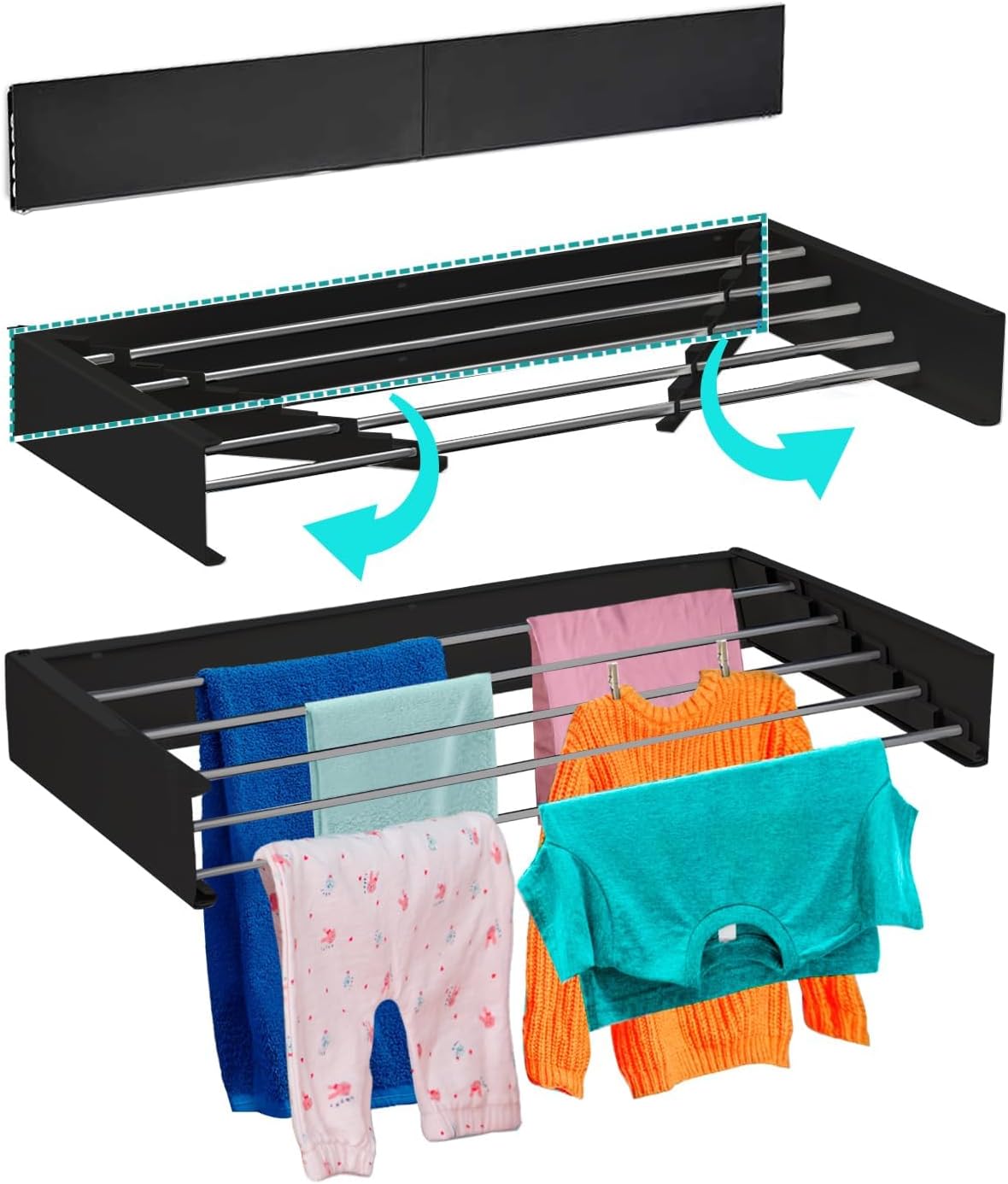 1 Pc Wall Mounted Folding Clothes Drying Rack