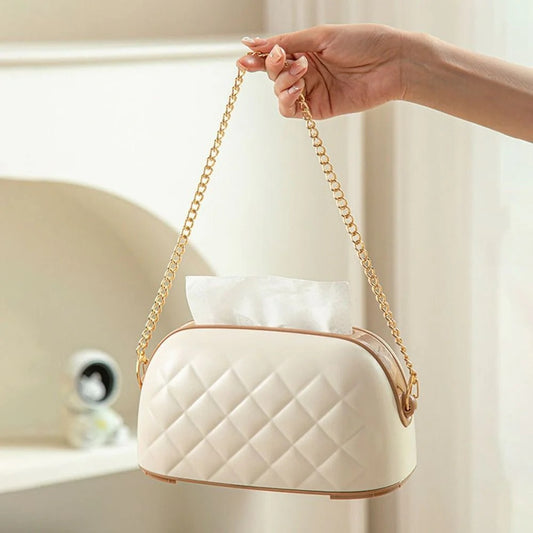 Stylish Non Slip Tissue Box D1-White