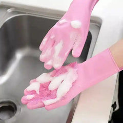 1 Pair Kitchen Silicone Cleaning Gloves