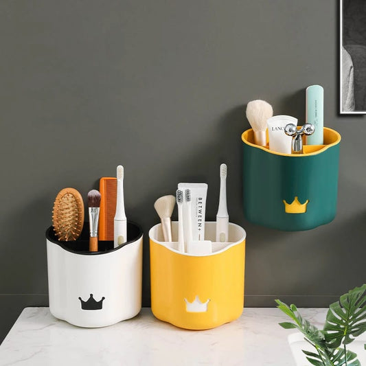 Multifunctional Crown Brush Holder-White