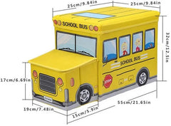 School Bus Design Storage Box-Blue