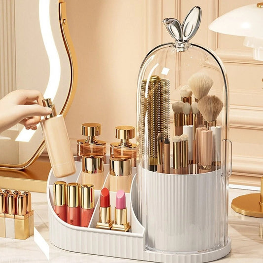 360-Degree Rotatable Makeup Organizer-White