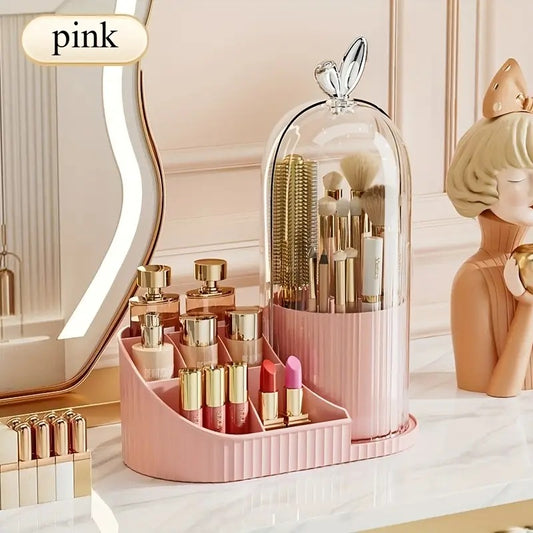 360-Degree Rotatable Makeup Organizer-Pink