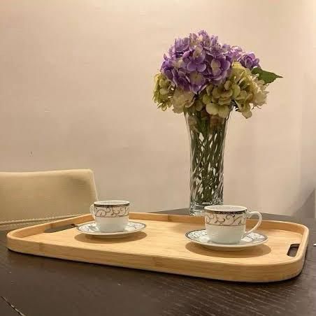 Bamboo Sleek Design Serving Tray Set