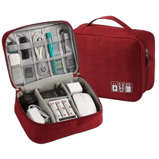 1 Pc Travel Electronic Digital Storage Bag (Mahroon)