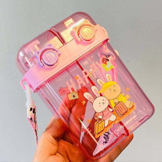 Bunny Dual-Drink Water Bottle -Pink