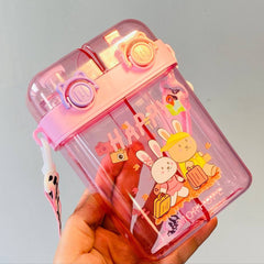 Bunny Dual-Drink Water Bottle -Pink