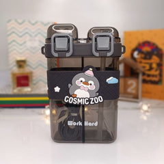 Cosmic Zoo Dual-Drink Bottle -Space Gray