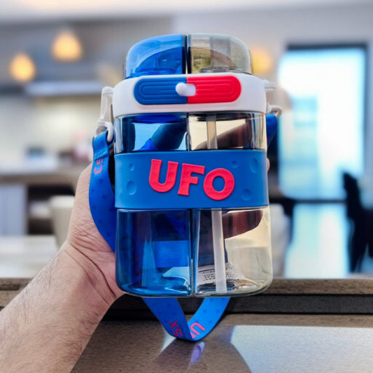 UFO Dual-Compartment Water Bottle -Blue