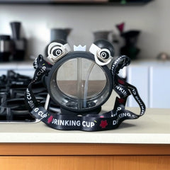 2-in-1 dual sipper water bottle -Black