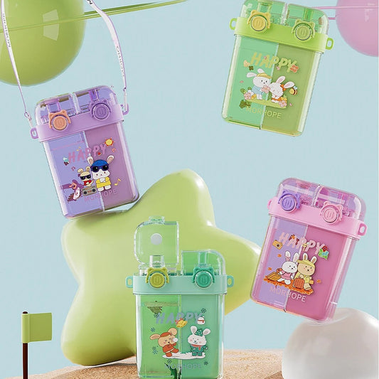 Double Drinking Straw Bottle-Ferozi