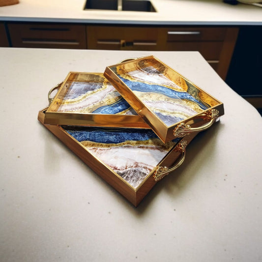 3 Pcs Wooden Serving Tray Set-Design 02