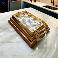 3 Pcs Wooden Serving Tray Set-Design 05