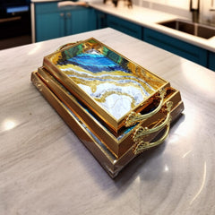 3 Pcs Wooden Serving Tray Set-Design 01