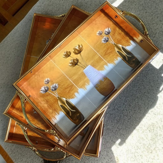 3 Pcs Wooden Serving Tray Set-Design 03