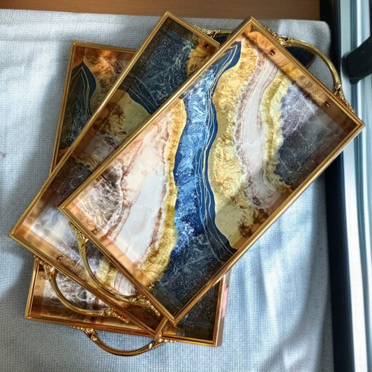 3 Pcs Wooden Serving Tray Set-Design 02
