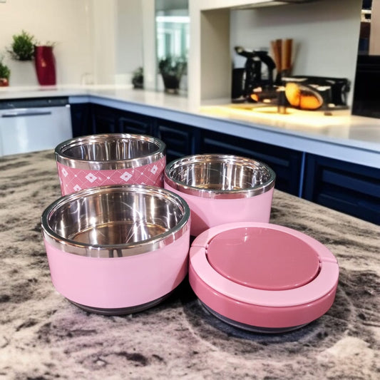 3 Layer Lunch Box-Pink