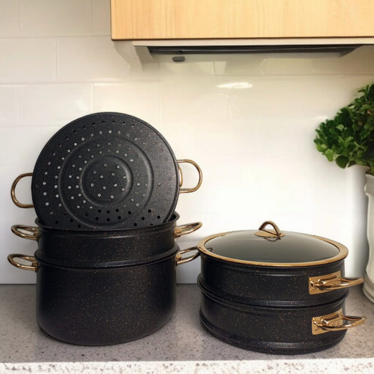 5 Layer Marble Coating Steamer Pot 30cm