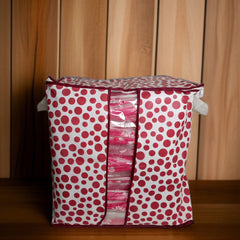 110GSM Cloth Storage Bag 1 Pc Mehroon(Polka Dot)