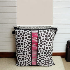 110GSM Cloth Storage Bag 1 Pc Black(Polka Dot)
