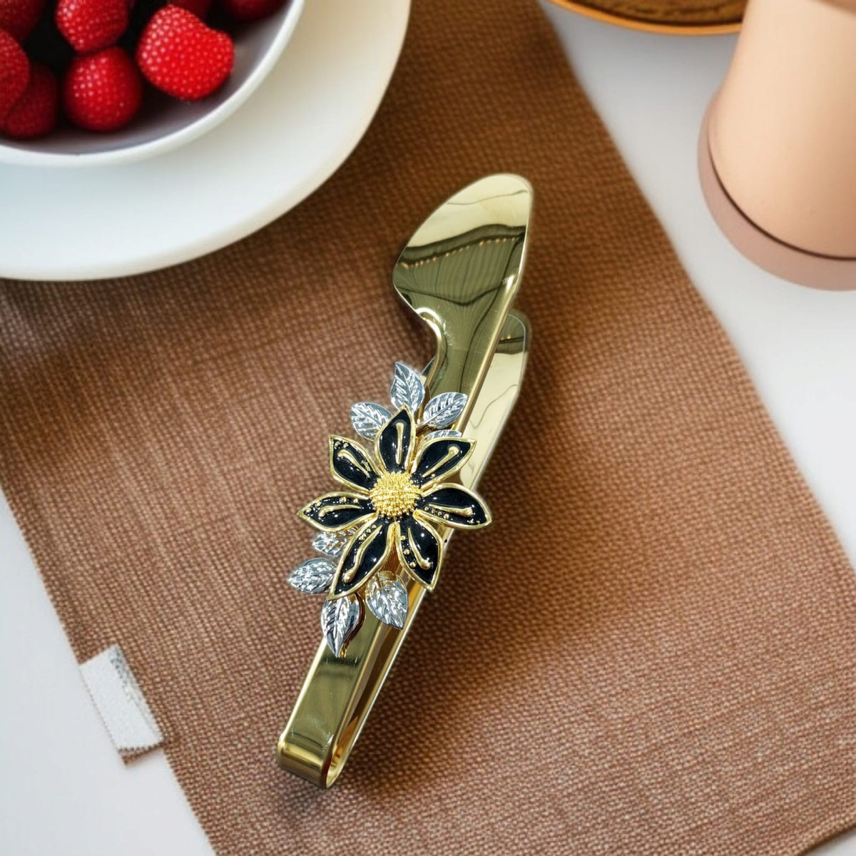 Flower Design Golden Tong-D3