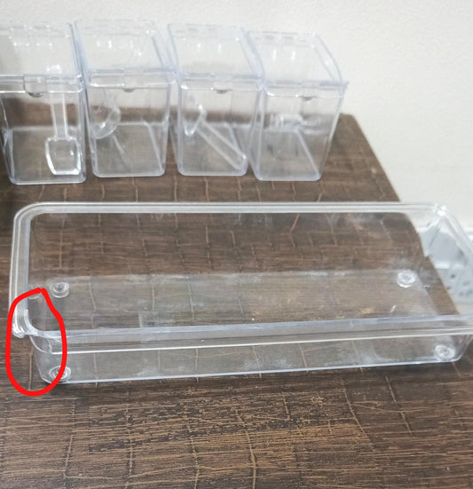 Acrylic Seasoning Rack Spice Pots-Minor Damage