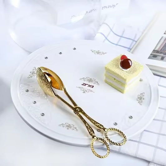 Golden Metal Food Serving Tong