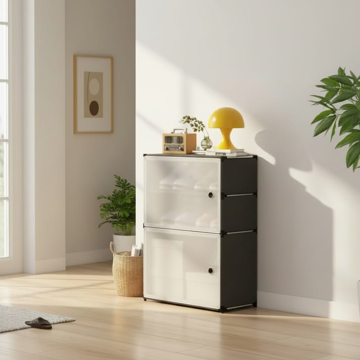 2 Door Portable Shoe Rack