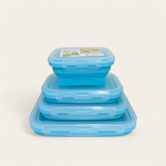 4 Pcs Silicone Foldable Food Container Square