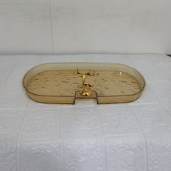Acrylic Deer Serving Oval Tray Small