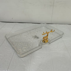 Acrylic Deer Serving Rectangular Tray Large