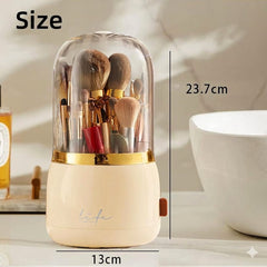 360°Rotating Base Makeup Brush Holder with Lid-Skin