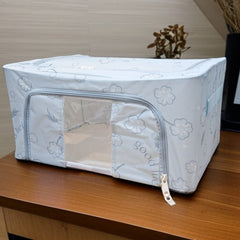 Foldable Clothes Storage Box (24L)-Light  Blue