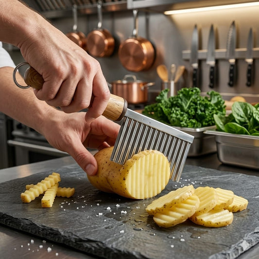 Wooden Handle Wave Potato Cutter