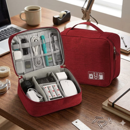 1 Pc Travel Electronic Digital Storage Bag (Mahroon)