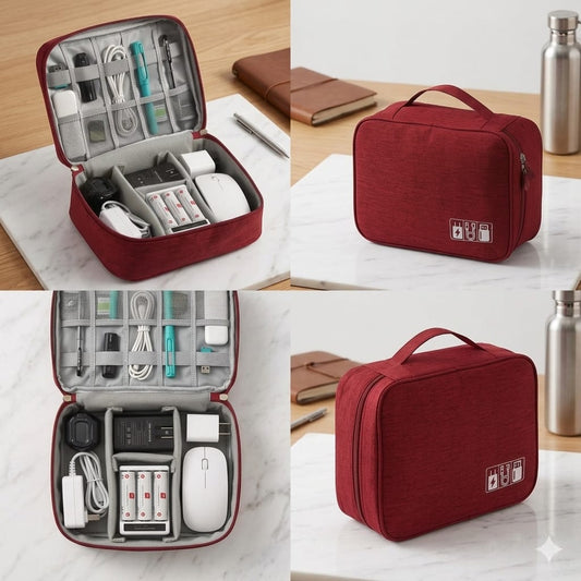 1 Pc Travel Electronic Digital Storage Bag (Mahroon)