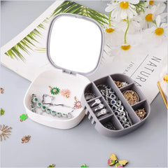 Mini Portable Travel Jewelry Box White