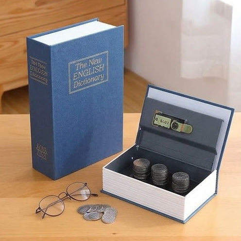 Book Safe Storage Box-Navy Blue