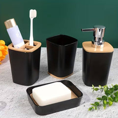 4 Pcs Bathroom Set-Black