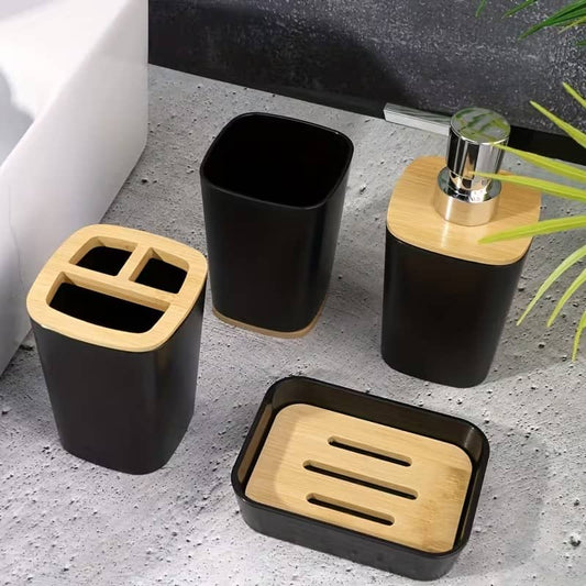 4 Pcs Bathroom Set-Black