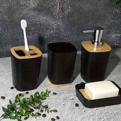 4 Pcs Bathroom Set-Black