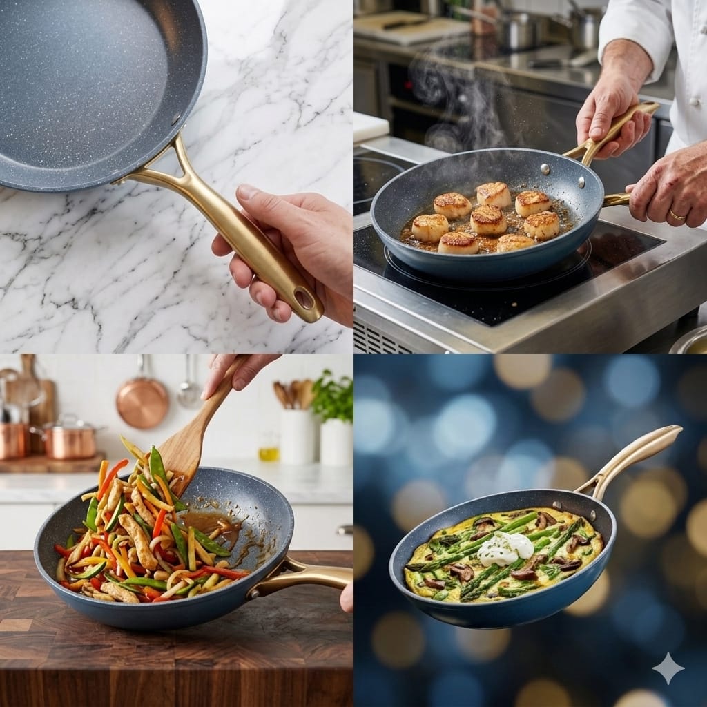 Marble Non Stick Frying Pan Dark Green-24cm