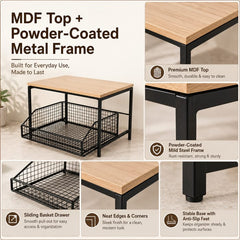 Sliding Kitchen Storage Counter Organizer