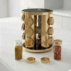 12in1 Revolving Glass Spice Jar Rack (Round)