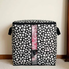 110GSM Cloth Storage Bag 1 Pc White(Polka Dot)